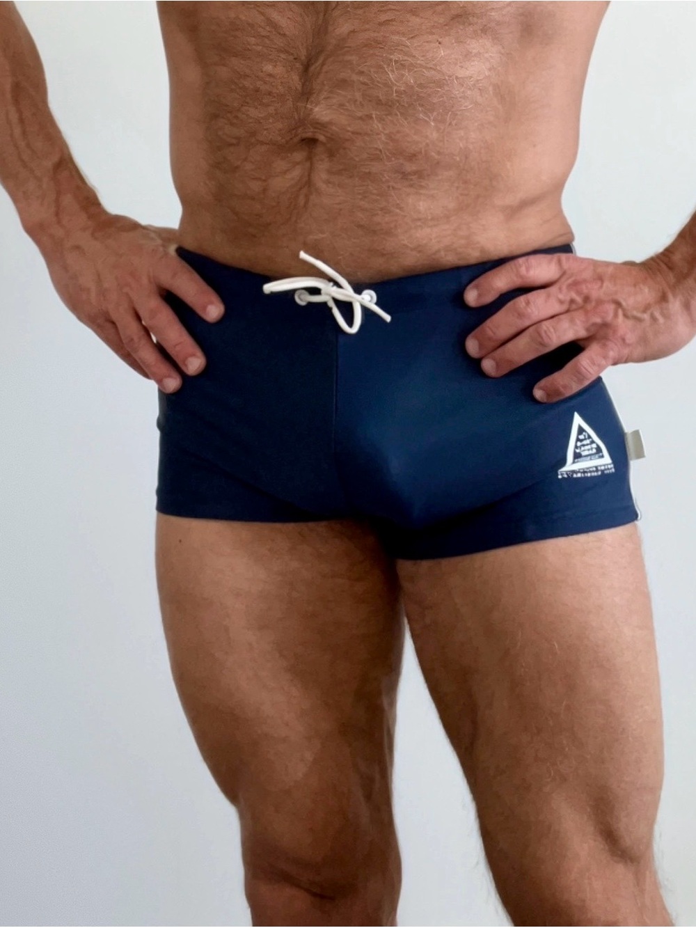Men's Navy Swim Trunks with Drawstring